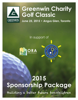 View our Sponsorship Package - Greenwin Charity Golf Classic 2015
