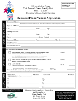 2015 Family Fest Restaurant Application