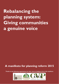 Rebalancing the planning system: Giving communities a genuine