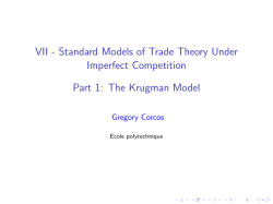 Standard Models of Trade Theory Under Imperfect