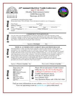 Youth Conference Pre-Registration Form 2015