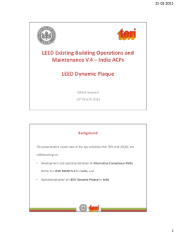 LEED Existing Building Operations and Maintenance V.4 â India