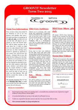 GROOVIT Newsletter Term Two 2015