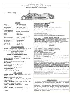 March 22, 2015 Bulletin - St. Joseph Catholic Church