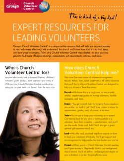 EXPERT RESOURCES FOR LEADING VOLUNTEERS