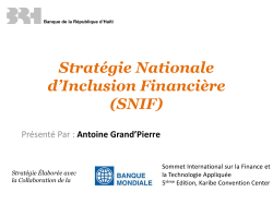 StratÃ©gie Nationale d`Inclusion FinanciÃ¨re