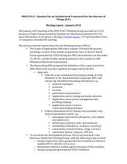 Report from January 2015 WG meeting - IEEE-SA