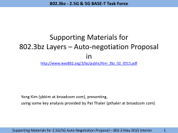 Auto-negotiation Proposal in - IEEE-SA