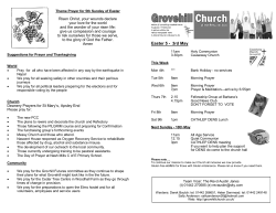Service Leaflet - Grovehill Church of the Resurrection