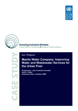 Manila Water Company: Improving Water and Wastewater Services