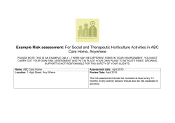 Example Risk assessment: For Social and