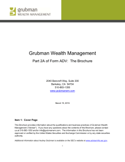 Part 2 Form ADV - Grubman Wealth Management