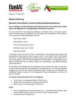 nominiert NationalratskandidatInnen - GrÃ¼ne Partei Basel