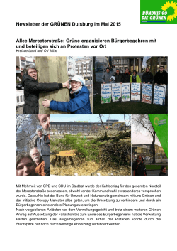Newsletter der GRÃNEN Duisburg im Mai 2015 Allee