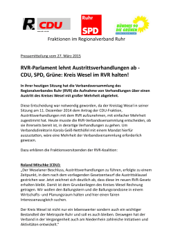 CDU, SPD, GrÃ¼ne: Kreis Wesel im RVR halten!