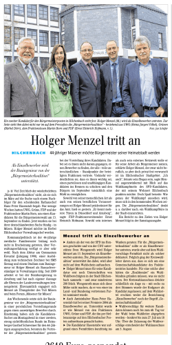 Holger Menzel tritt an - BÃ¼ndnis 90 / Die GrÃ¼nen Hilchenbach