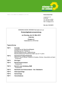 Tagesordnung und Antragspaket - BÃ¼ndnis 90/Die GrÃ¼nen Kiel