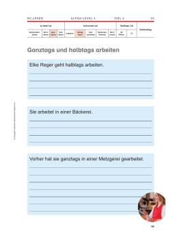 Ganztags und halbtags arbeiten