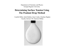 Determining Surface Tension Using The Pendant Drop Method