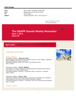 GSAPP Gazette - Graduate School of Applied and Professional