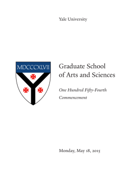 GSAS Diploma Ceremony Program - Yale`s Graduate School of Arts
