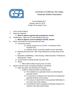 Council Meeting #10 Minutes - UCSD Graduate Student Association