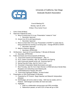 Council Meeting #12 Minutes - UCSD Graduate Student Association