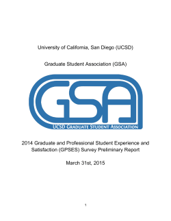 GPSES Preliminary Report - UCSD Graduate Student Association