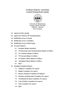 February 17 2015 Council Meeting Draft Agenda