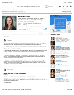 Teresa Evans | LinkedIn - Graduate School of Biomedical Sciences