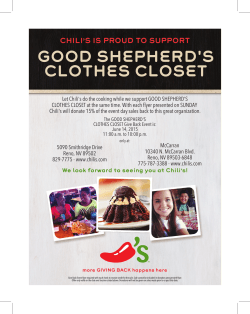 chili`s is proud to support - Good Shepherd`s Clothes Closet