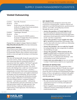 Vested Outsourcing - Global Supply Chain Institute