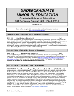Ed Minor Courses Fall 2015 (updated 5/21/15)