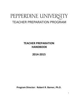 TEACHER PREPARATION HANDBOOK 2014-â2015