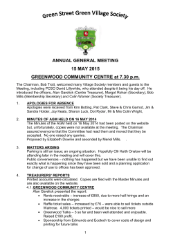 Minutes for 15 May 2015 - Green Street Green Village Society
