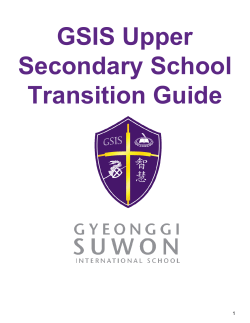 GSIS Upper Secondary School Transition Guide