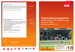 Semesterprogramm Sommersemester 2015