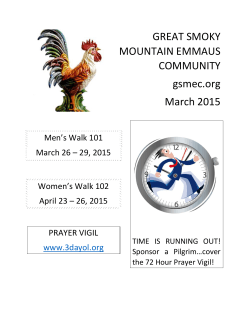March - Great Smoky Mountain Emmaus and Chrysalis Community