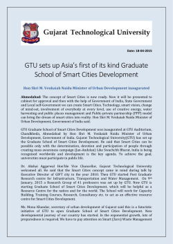 GTU sets up Asia`s first of its kind Graduate School of Smart Cities