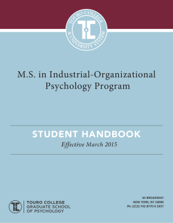 I-O Student Handbook (March 2015)