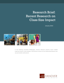 Research Brief: Recent Research on Class Size Impact