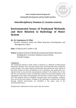 Environmental Issues of Vembanad Wetlands and their Relation to