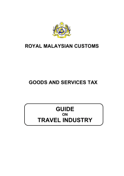 GST GUIDE ON THE TRAVEL INDUSTRY