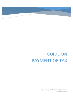 Guide on Payment of GST - Jabatan Kastam Diraja Malaysia