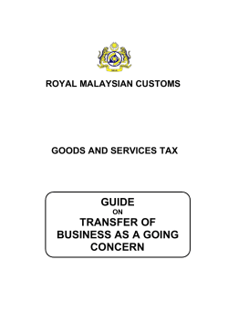 Transfer of Business as a Going Concern (revised as at 25 May 2015)