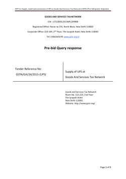 Pre-bid Query response - Goods & Service Tax Network