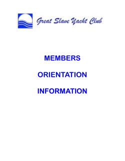 Members Orientation - Great Slave Yacht Club
