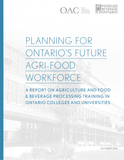 planning for ontario`s future agri-food workforce