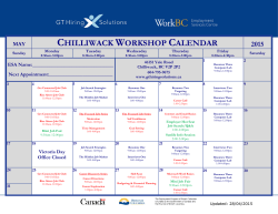 Chilliwack Workshops â May 2015