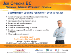 Looking for Work? Over 55? Check out the Job Options Program.